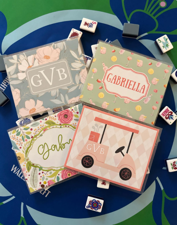 Personalized Mahjong Card Cover and Plastic Sleeve